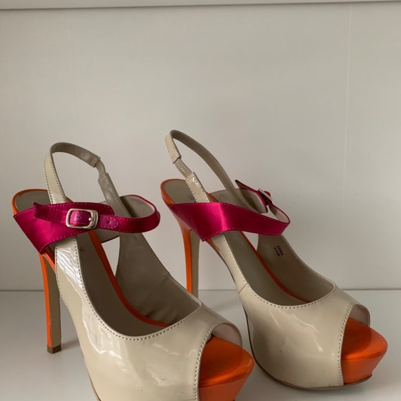 Colour block open toe heels - Picture 3 of 4